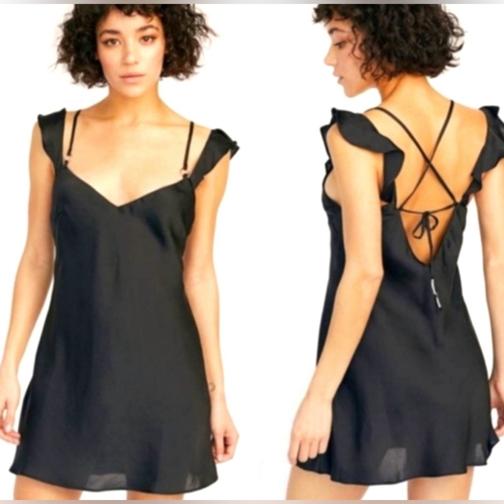 Free People Elegant Black Backless Dress